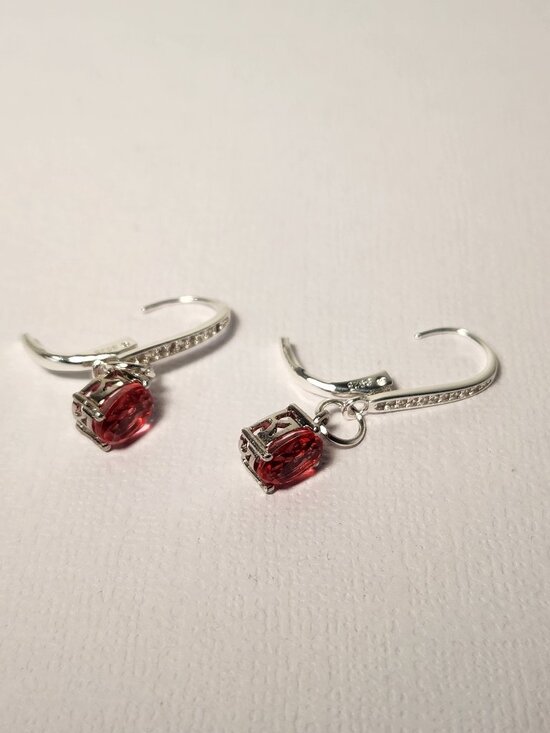 VTG NIB 925 Salmon Triplet Quartz Leverback Earrings - Picture 10 of 11